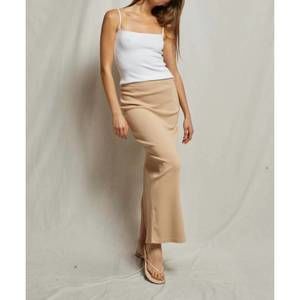 perfectwhitetee Women's Tan Maxi Skirt